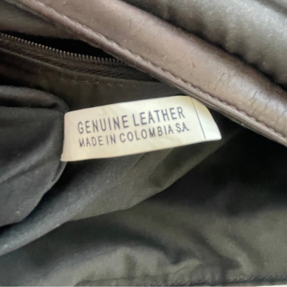 Leather Messenger Bag with Flap Closure - Picture 9 of 11